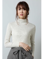 〈ウォッシャブル〉ウールブレンドリブタートル/ゴールド(170)