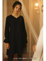 《EDIT COLOGNE》キャンディーパフスリーブワンピース/ブラック(010)
