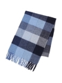 【 洗える 】 カシミヤブロックチェック [ メンズ 雑貨 マフラー カシミヤ ウール ギフト プレゼント ビジネス カジュアル ]/ライトブルー(591)