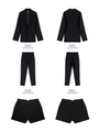 【3点SET】ジャケット＋パンツ/セットアップ/ブラック