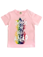 【ANAP KIDS】レインボーパイナップル×箔プリントTシャツ/ピンク(008)