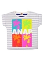 【ANAP KIDS】裏刷ボーダーパームツリーTシャツ/ネイビー(018)