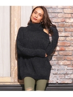 【ANAP】オープンショルダーベロアモールニット/ブラック(027)