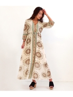 【ANAP】オリエンタル柄シフォンロングワンピース/オフホワイト(002)