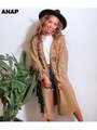 【ANAP】スウェード刺繍ロングカーディガン/ベージュ(005)