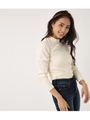 【AZUL BY MOUSSY】カットリブハイネックプルオーバー/O/WHT