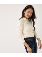 【AZUL BY MOUSSY】カットリブハイネックプルオーバー/O/WHT