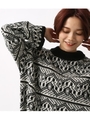 【AZUL BY MOUSSY】ジャガードニットプルオーバー/柄BLK