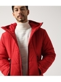 【AZUL BY MOUSSY】ポリタフタ中綿ZIPフードブルゾン/RED