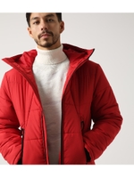 【AZUL BY MOUSSY】ポリタフタ中綿ZIPフードブルゾン/RED
