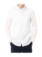 【AZUL BY MOUSSY】リネンコットン長袖シャツ/O/WHT