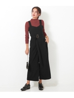 【CHILLE】ベルト付オールインワン/ブラック(027)