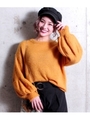 【CHILLE】袖ボリュームモヘアニットトップス/マスタード(044)