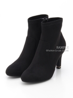 【REZOY】ストレッチショートブーツ/ブラックスエード