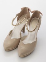 【Rew de Rew】ビジュー付フォーマルハイヒールパンプス（8R19-0002）/ベージュ