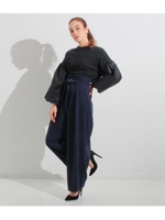 【Settimissimo】 サンディングピーチオリガミタックワイドパンツ/ネイビー(018)