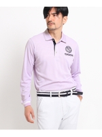 【UVカット】【吸水速乾】胸ポケット付長袖ポロシャツ/ピンク(070)