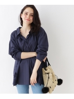 【WEB限定サイズ(LL)あり】裾刺しゅうブラウス/ディープネイビー(095)