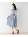 【WEB限定プライス】【WEB限定サイズ(L)あり】シアープリントワンピース/サックス(190)
