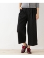 【WEB限定プライス】フロッキードットワイドクロップトパンツ/ブラック(019)