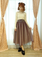 【an another angelus】フロントレースアップチュールスカート/PURPLE