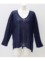 【anap mimpi】Vネックニットトップス/ネイビー(018)