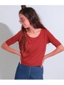 【anap mimpi】シンプル五分袖Tシャツ/レッド(025)