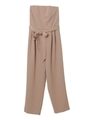 【オールインワン】ワイドパンツオールインワン/ベージュ