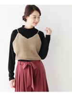 【セットアイテム】ファー重ね着キャミソール×ハイネックインナー/ベージュ系(054)