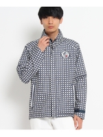 【レイン アイテム メンズ】チェック ブルゾン/ネイビー(093)