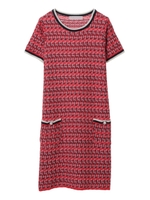 【ワンピース】ニットツイードワンピース/レッド