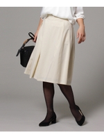 【洗える】[L]ライトタフタストレッチスカート/ライトベージュ(051)