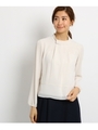 【洗える】ウィンドネックシフォンブラウス/ナチュラル(050)