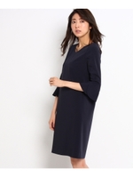 【洗える】エディサテンワンピース/ブルー系(094)