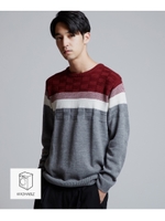 【洗える】クロスリンクスニット/ボルドー(564)