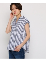 【洗える】スキッパーシャツ/ライトブルー(391)