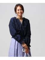 【洗える】ナリヤブリーゼタフタブルゾン/ネイビー(093)