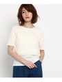 【洗える】レースビスチェ風ワッフルTシャツ/オフホワイト(003)