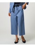 ◆【洗える】【VERY5月号掲載】FABRICA リネンワイドクロップドパンツ/ブルー(892)
