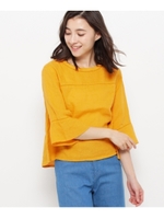 ◆【洗える】フレンチリネンブラウス/マスタード(033)