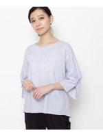 ◆タックスリーブストライプシャツ/ライトブルー(391)