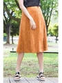 ◆フェイクスウェードフレアスカート/キャメル(040)