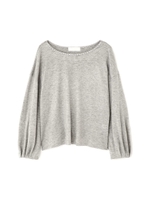 ◆大きいサイズ◆ウール混ボリューム袖カットソー◆/グレー(020)