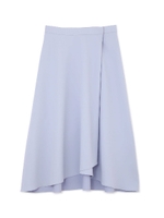 ◆大きいサイズ◆ラップフレアスカート/ブルー(110)