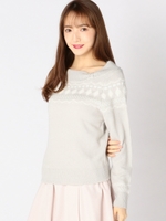 ふんわり求心リボンニット/ライトブルー