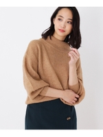 アルパカ混ハイネック　ニットプルオーバー/キャメル(041)