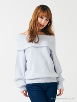 アンゴラオフショルＴＯＰＳ/ライトブルー