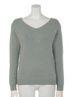 アンゴラ混Vニット/ミント