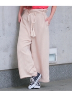 ウエストギャザーツナ紐パンツ/ベージュ(005)
