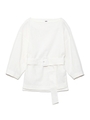 ウエストベルト付ブラウス/WHT